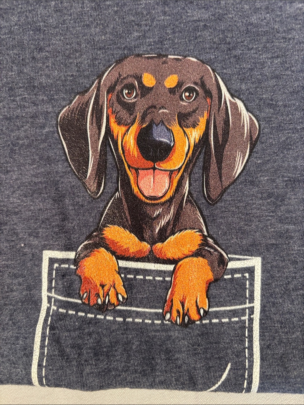 Source Unknown Navy Blue Tee with Pocket Dachshund Graphic - Picture 4 of 4